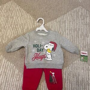 Snoopy Holiday Hugs Sweater and Pants Set